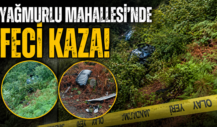Virajı dönemeyen araç uçuruma yuvarlandı!
