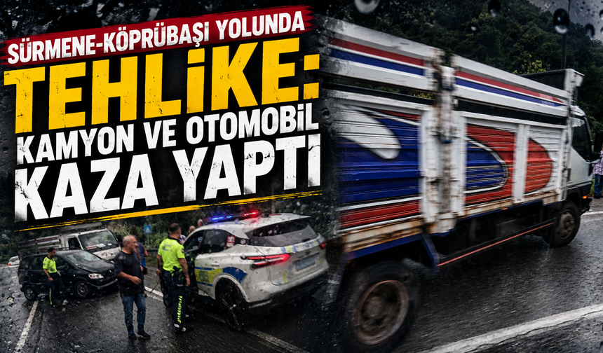 Sürmene-Köprübaşı yolunda kaygan zemin alarmı