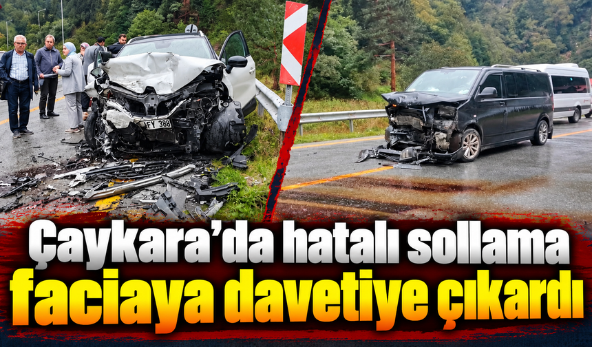 Karşı şeride geçti, tur minibüsüyle çarpıştı